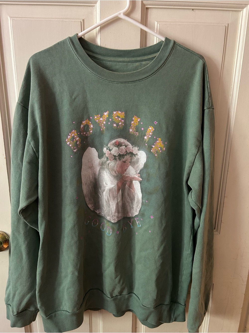 Boys Lie “Goodbye” Green Angel Graphic Sweatshirt